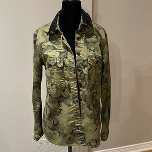 Maison Scotch sequin collar shirt